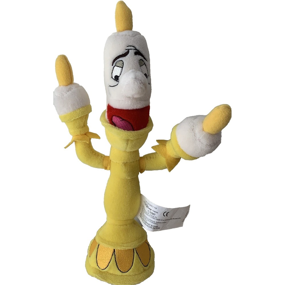 Disney Lumiere Plush Beauty and the Beast Yellow Candelabra Stuffed Toy 10 inch